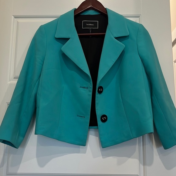 Teal Le Chateau Cropped Blazer - Picture 1 of 3